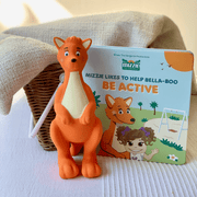Mizzie The Kangaroo Baby Board Book Gift Set With Teething Toy